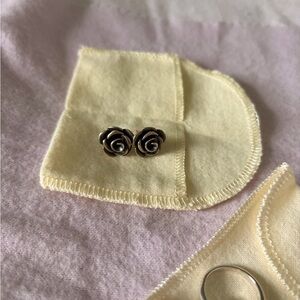 RETIRED James Avery Rose Blossom Stud  Earrings-Large